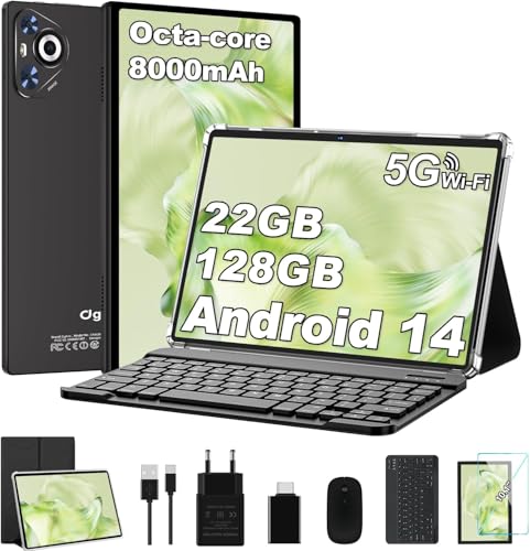 Dghrti Tablet 10 Pulgadas Android 14, 22GB RAM+128GB ROM (1TB TF)...