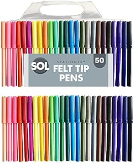 50 Felt Tips Colouring Pens for Adults & Kids | Felt Tip Pens for Children | Drawing Coloured Pens Felt Pens, Colouring Pens for Kids | Coloured Markers Pack | Felt Tip Pens for Adults Colouring Book