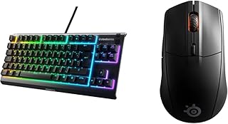 SteelSeries Apex 3 TKL - RGB Gaming Keyboard - Tenkeyless Compact Esports Form Factor - 8-Zone RGB Illumination & Rival 3 Wireless - Wireless Gaming Mouse, Black