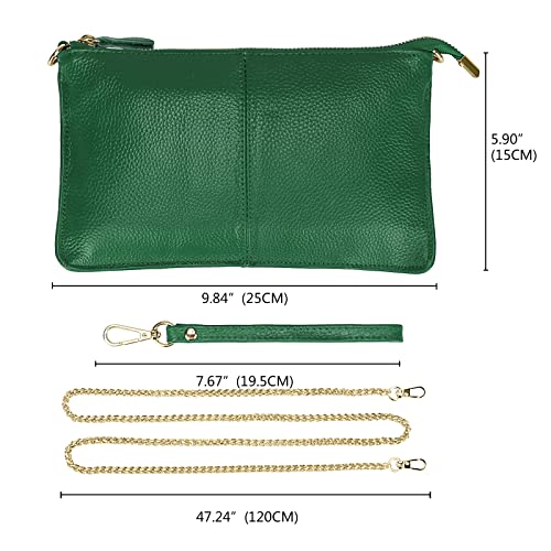 Image of Uromee Wristlet Wallet Clutch Purses for Women Genuine Leather Crossbody Bag Handbag with Detachable Shoulder Chain