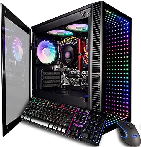 CUK Continuum Micro Gaming PC (AMD Ryzen 3 with Radeon Vega 8 Graphics, 16GB RAM, 256GB NVMe SSD, 300W PSU, AC WiFi, Windows 10 Home) Gamer Desktop Computer