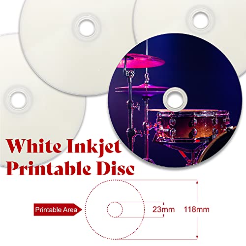 Snapklik.com : PioData CD-R 52X 700MB Moisture Resistant White Inkjet ...