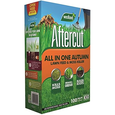 Aftercut 20400456 All In One Autumn Lawn Care (Lawn Feed and Moss killer), 100 m2, 3.5 Kg, Natural Cover