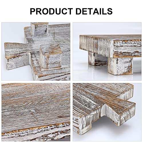 Soap Stand Wood Riser, Farmhouse Raw Wood Pedestal Stand Soap Tray For Kitchen Sink, Wood Dish Soap Stand With A Tassel Wood Beads For Kitchen Bathroom Sink Decorative - Grayish White #TOP3