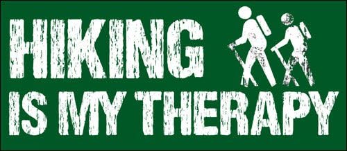 Hiking is My Therapy Bumper Sticker (Hike Hiker Decal)