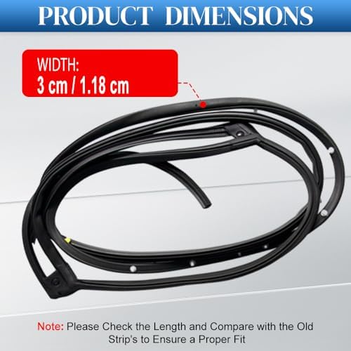 Riloer Car Door Rubber Seal Strip (Buckle Style), 72350-SWA-A01, 72310-SWA-A01, Door Weatherstrip Moulding Seal, Compatible with Honda CR-V 2007-2011, 1 pc (Front Left)