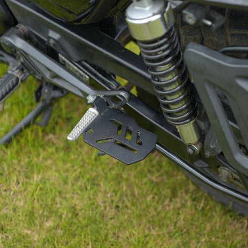 Image of M TECHNICS Ladies Footrest Left Side for CB350 RS | Black Powder Coated Passenger Foot Support | Extended Ladies Foot Peg (Left Side) for CB350 RS | CB350 RS Ladies footrest