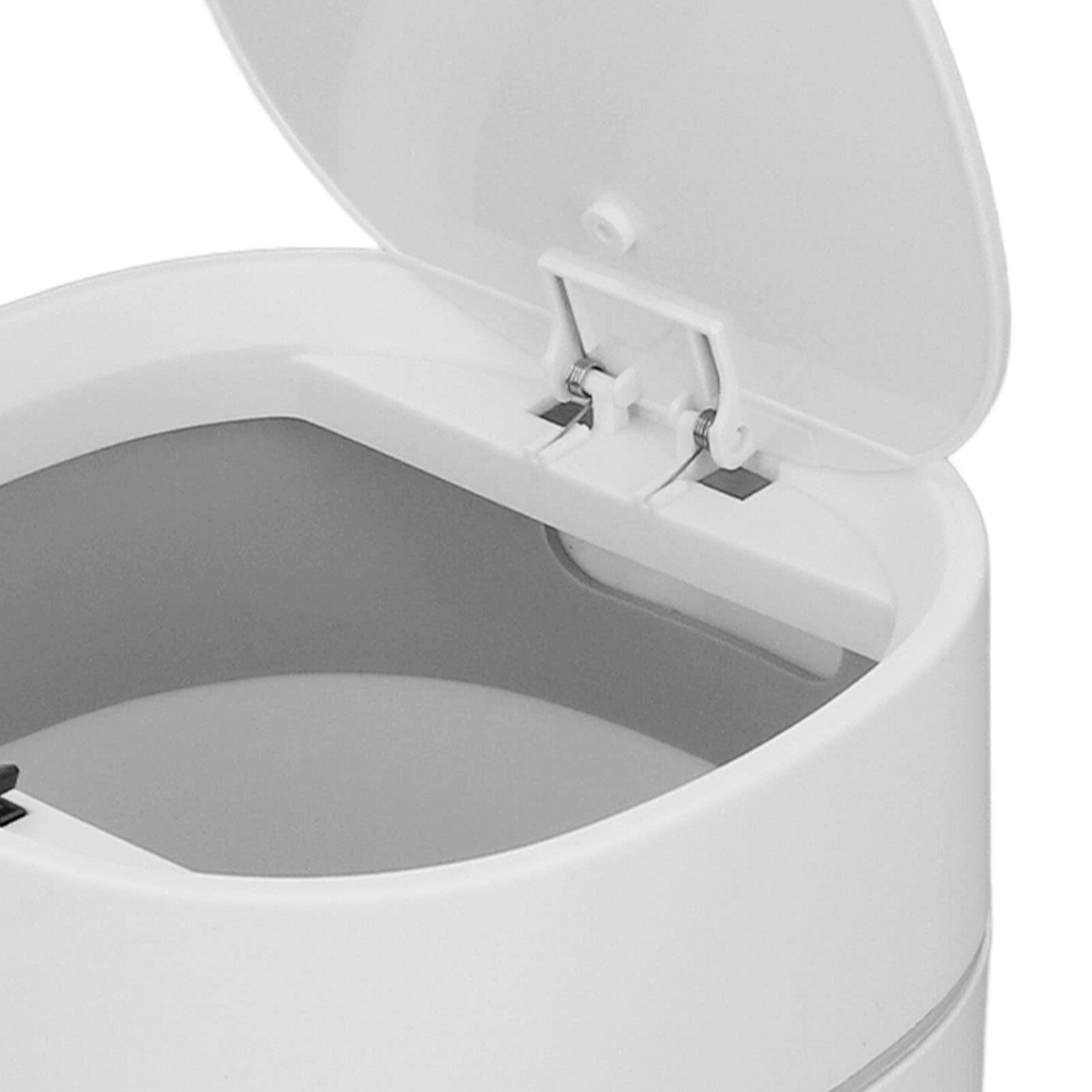 Mini Poubelle de Bureau, Petite Poubelle de Table compacte avec Couvercle ABS pour Rangement déchets, Design élégant pour comptoir, Bureau et Voiture, Blanc