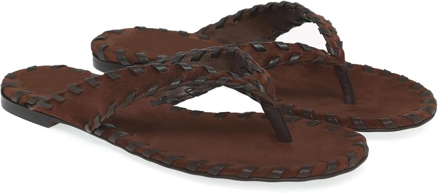 Flip Flops Slides for Women Braided Slip On Thong Flat Sandals Round Open Toe Summer Beach Boho Sandals for Vacation Casual