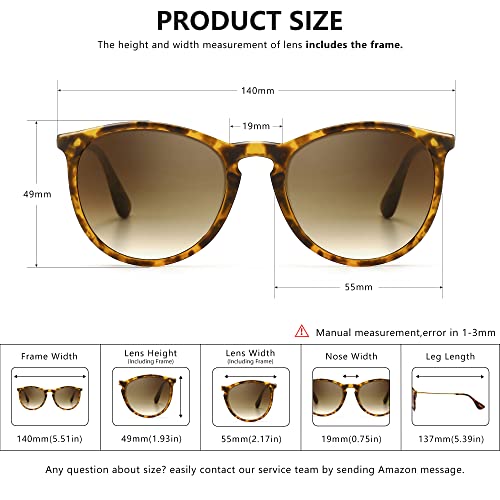 Image of SUNGAIT Vintage Round Sunglasses for Women Classic Retro Designer Style