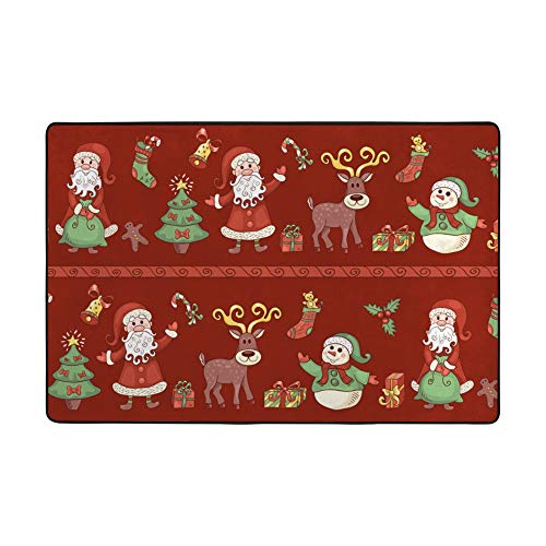 Tapis de Noël grand format rectangulaire imprimé Ruchen pour sol