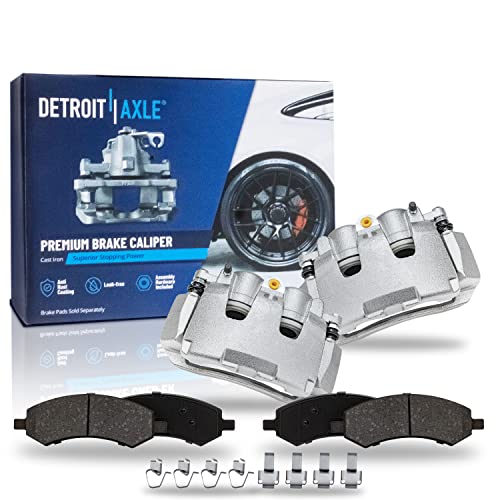 Image of Detroit Axle - Front Brake Kit for Dodge Ram 1500 Dakota, Ram 1500 Classic | Disc Brake Calipers Ceramic Brake Pads Replacement