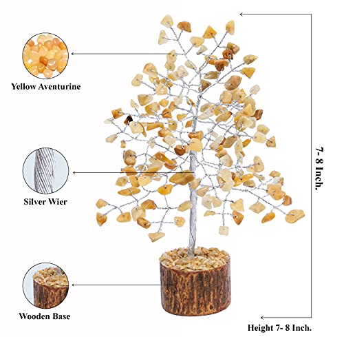 Image of ZAICUS Yellow Aventurine Crystal Tree Feng Shui Bonsai 7-8 Inch