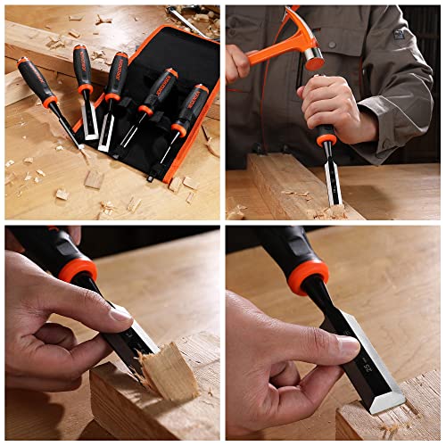 Juego de cinceles de madera JORGENSEN de 5 piezas con bolsa 8