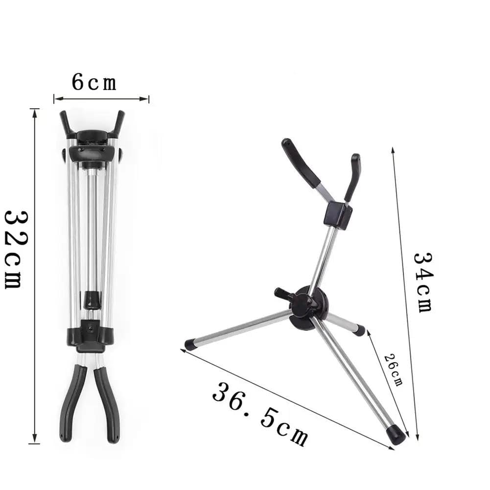 Soporte plegable para saxofón, trípode para saxofón agudo, piso de metal, soporte de exhibición vertical, accesorios para instrumentos de viento