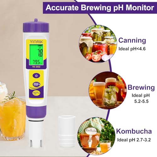 Image of Pool pH ORP Meter, Hydrogen Water Tester, ORP Meter, TDS pH Meter for Drinking Water, YINMIK 6 in 1 pH TDS H2 EC ORP Temp Water Quality Meter, Digital pH PPM EC Monitor