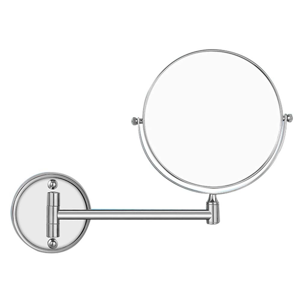 Specchio cosmetico a Parete, ingrandimento 3X / Doppio Specchio/Rotazione 360 ° / Estensibile, Trucco da Barba per Bagno (Vari Stili)