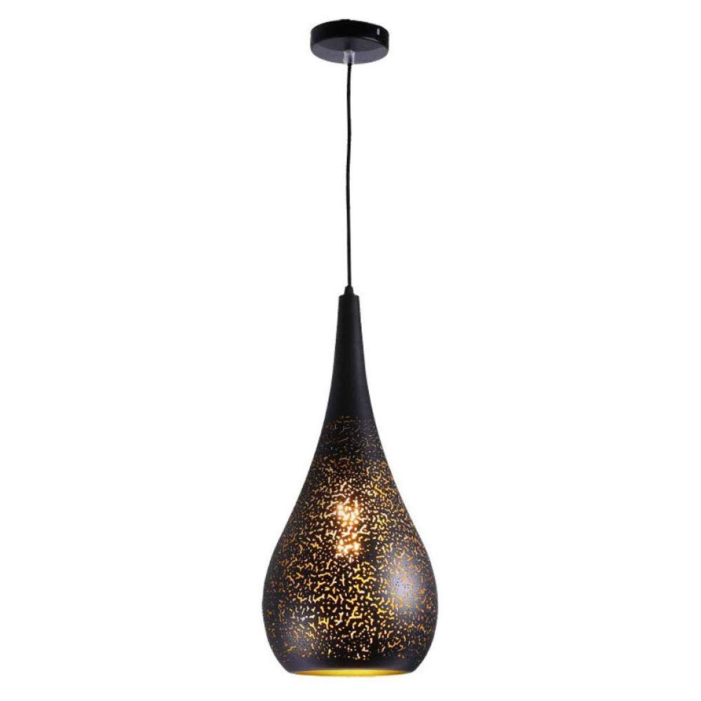 Pendentif lumière lustre en métal sculpture art fini noir pour plafond