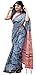 RADHA LAKSHMI Handicrafts Women's Hand Block Bandhani Print Pure Soft Cotton Mulmul Saree Grey Multi Colour Zari Border with Blouse Piece (rangat grey)