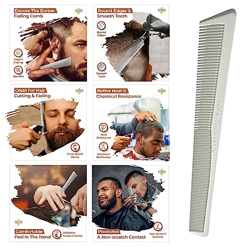 Encore The Barber Tapered Fading Comb For Barbers And Hair Stylists| Heat & Chemical Resistant | Color Gray | Pack Of Three (3Pak) #TOP7