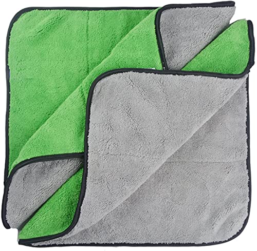 Image of Auto Hub 400 GSM, Microfiber Double Layered Cloth 30x40 Cms 4 Piece (Green) Cloth Set, Extra Thick Microfiber Cleaning Cloths Perfect for Bike, Auto, Cars Both Interior and Exterior.
