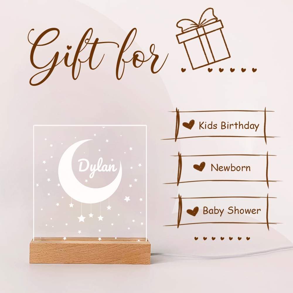 Custom Name Night Light For Kids - Personalized Cartoon Triceratops Night Light With Led Lighting For Children Personalized It With Your Kids Name