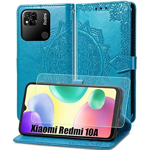 Funda Xiaomi Redmi 10A Abuenora con Protector de Pantalla Cristal Templado Cover