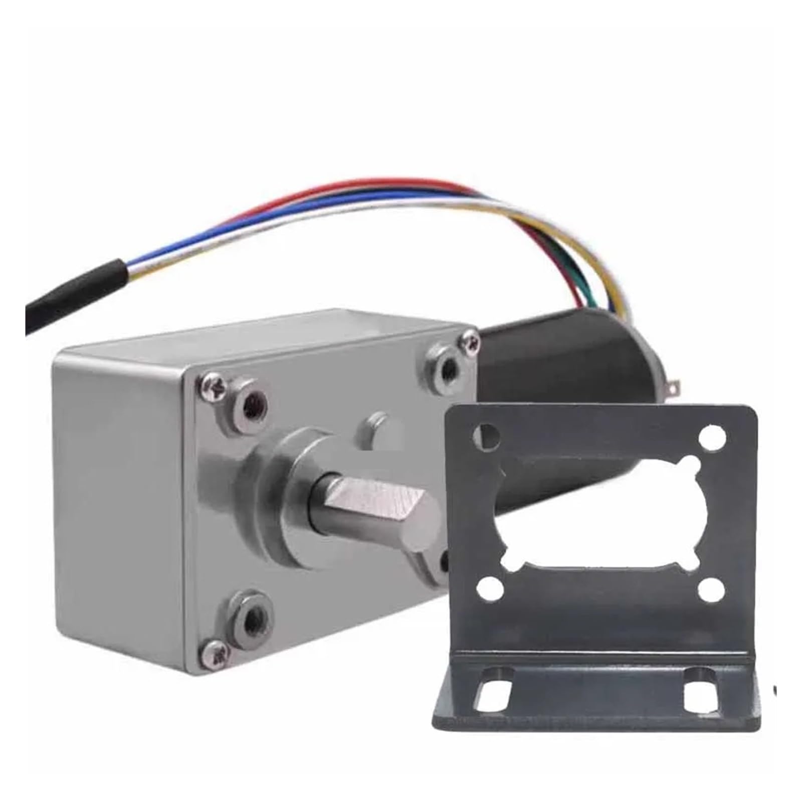 Silnik z przekładnią ślimakową DC 12V 24V wysoki moment obrotowy reduktor kątowy z enkoderem, metalowa skrzynia biegów o niskim poziomie hałasu CNC tracker słoneczny A5840-31ZY(Motor only,27R_24V)