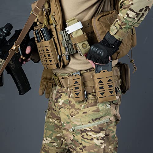 Toptacpro Single Mag Pouch 5.56Mm Rifle Magazine Pouches Molle Elastic Magazine Holder For M4 Ar 5.56 Magazines 500D Cordura Nylon (Coyote Brown) #TOP5