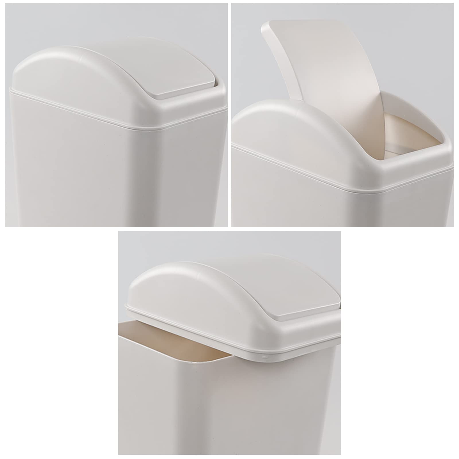 Hespapa Pattumiera in Plastica, 14 L, Grigio Plastica Pattumiera Secchio Basculante