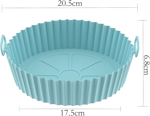 Miniatura 4 de AGSYFFD Sartén de silicona de silicona de 8.6 pulgadas, sartén de silicona para freidora de aire, sartén de silicona antiadherente, accesorios de