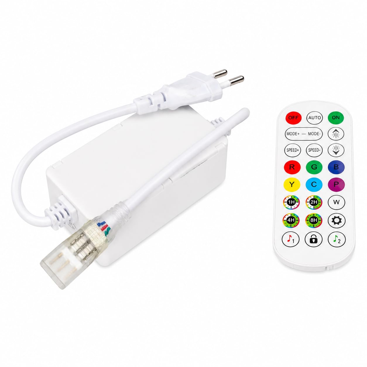 Jandei - Kit Tira Led 10metros 24Vdc RGBIC con Controlador 220Vac y Mando, 600 Leds. IP65 Ideal Exteriores