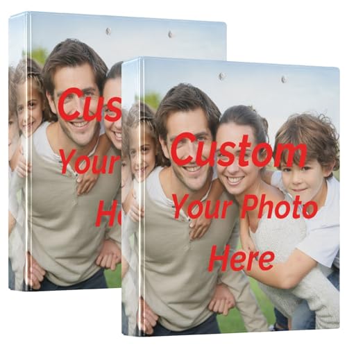 Image of Custom Binder Personalized with Phone 3 Ring Binder with 2 Interior Pockets and Clipboard 1.5 inch Binders 3 Ring Heavy Duty Fit 8.5 inch x 11 inch Letter Size for Office School, 2 Pack