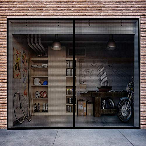 Image of Garage Net Screen 10x9 ft for 1 Car, Single Magnetic Fiberglass Door Mesh