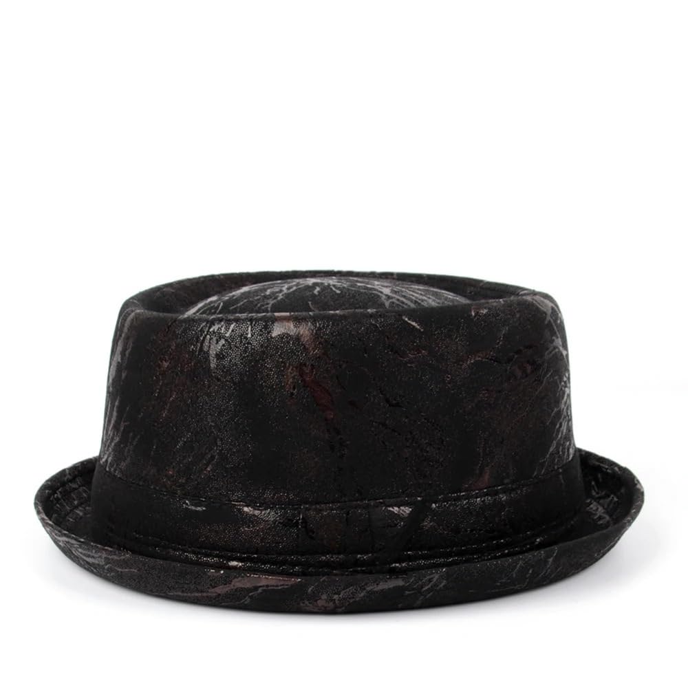 1pc Cappello Fedora Pork Pie Piatto Cappello da Papà Bowler Cappello da Sole Jazz Chiesa Grande 4Taglia SML XL