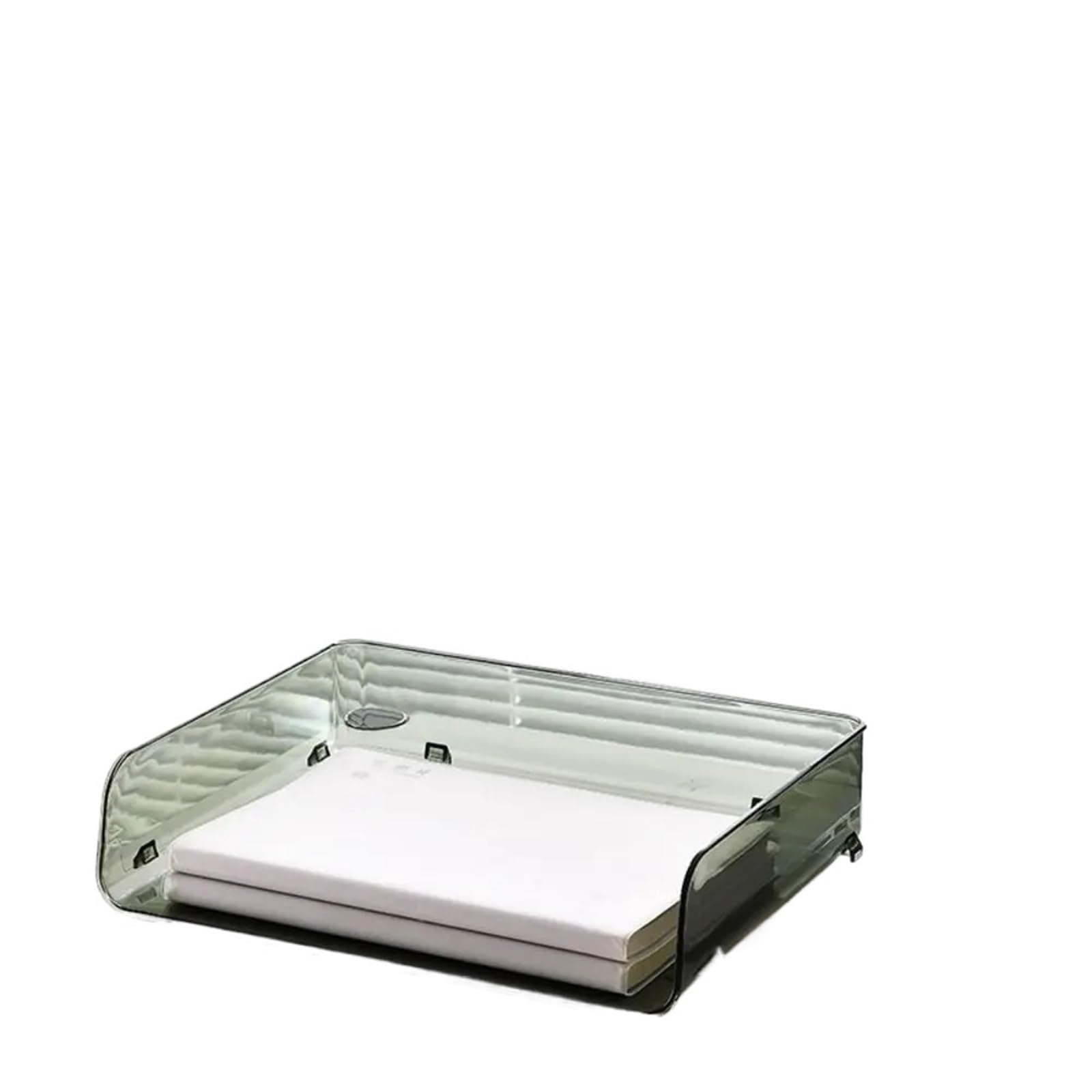 Bandeja para Cartas Organizador de Archivos A4, Bandeja Almacenamiento, Estante Papeles, Organizador Escritorio, apilable, Transparente for Libros y revistas(Green,L)