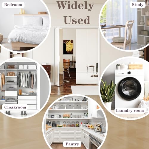 Image of Bifold Door for 72 inchx80 inch Opening, Preassembled Aluminum Alloy Mirrored Folding Door with Hardware Kit Included, Interior Bi fold Barn Door for Bedroom & Closet, White
