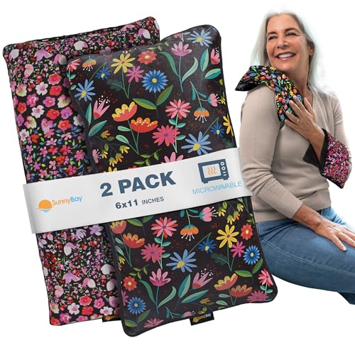 SunnyBay Small Microwave Heating Pad, Microwavable Bean Bag Cold/Hot Wrap for Neck, Shoulder & Back...