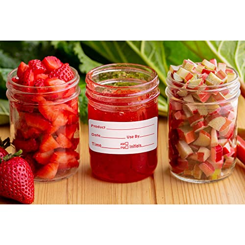 Hybsk 1 X 2 Inch Shelf Life Labels For Food Rotation Use By Food Preparation Stickers Prep Date Total 500 Labels Per Roll (Red) #TOP4