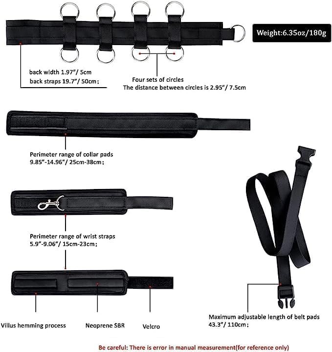 Bed Restraints Sex Furniture Bondage Gear Accessories Hand Cuff Set for Adults Couples Bedroom Leg Thigh Restraints Resistance Bands with Ankle Strap for Queen Size Bed King Mattress V7