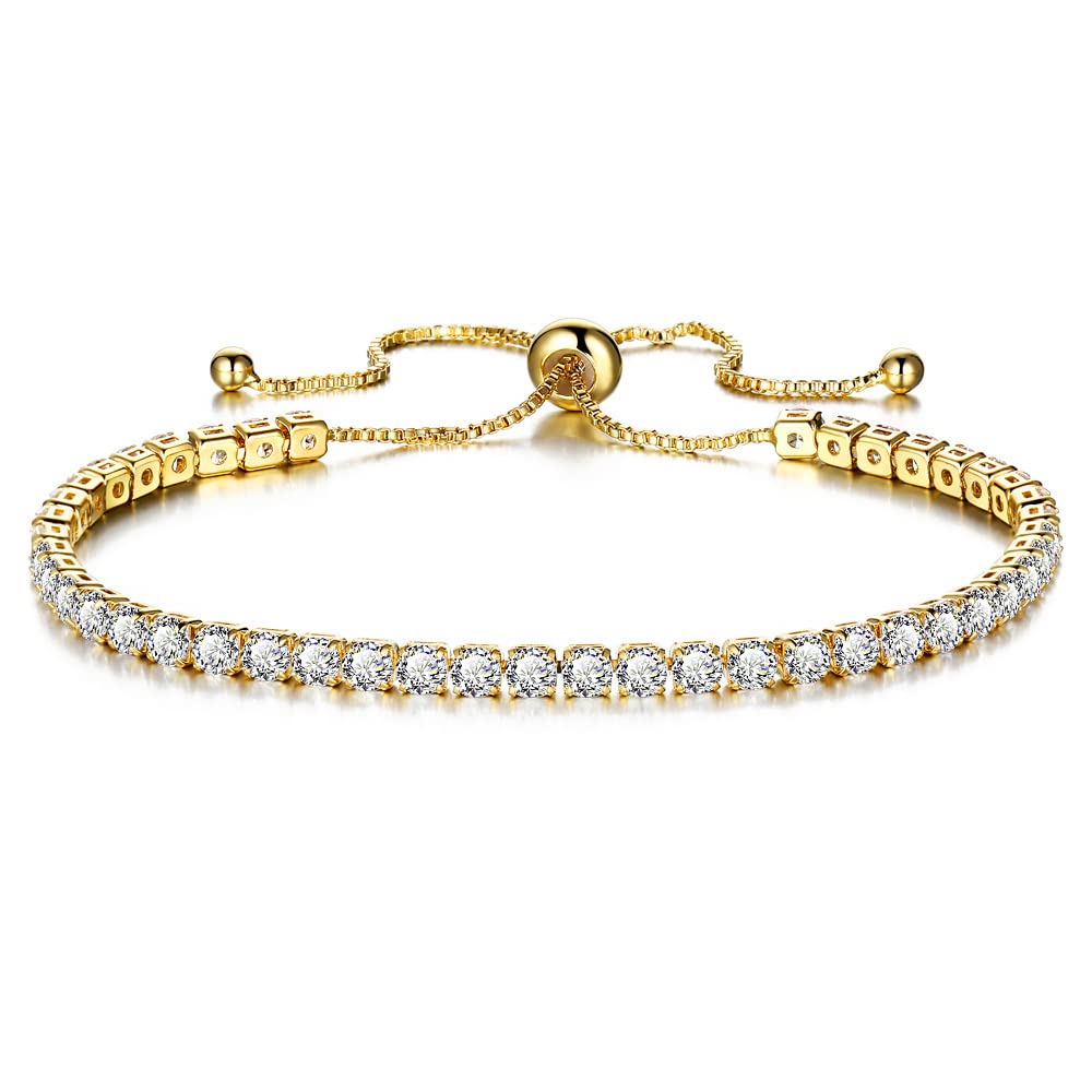アクセサリー Glitter Luxury Tennis Bracelet 20cm Amazon.com: CiNily Gold Adjustable Tennis Cubic Zirconia