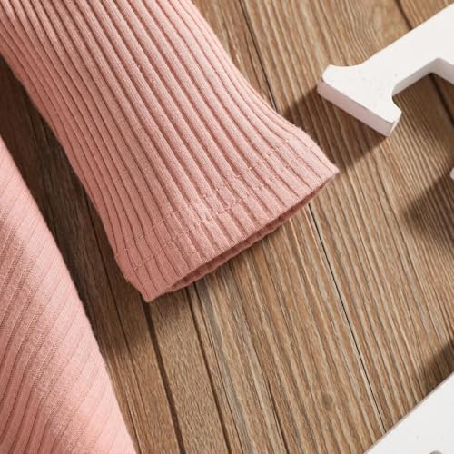 Girls Round Neck Button Casual Comfort Long Sleeve Knitted Dress3