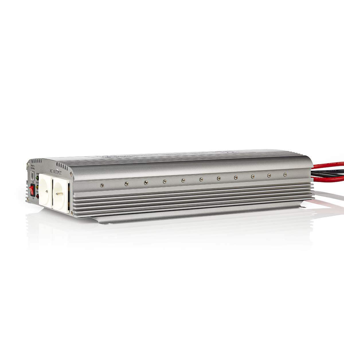 Nedis PIMS170012E przetwornica zmodyfikowana fala sinusoidalna | 12 V DC – 230 V AC | 1700 W | 2-biegunowe wyjście uziemione