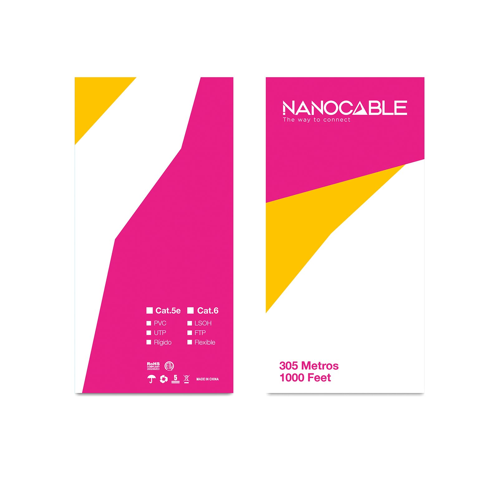 Nanocable - Cable de Red Ethernet Rígido RJ45 Cat.6 FTP AWG24 Bobina de 305m Gris (Android)