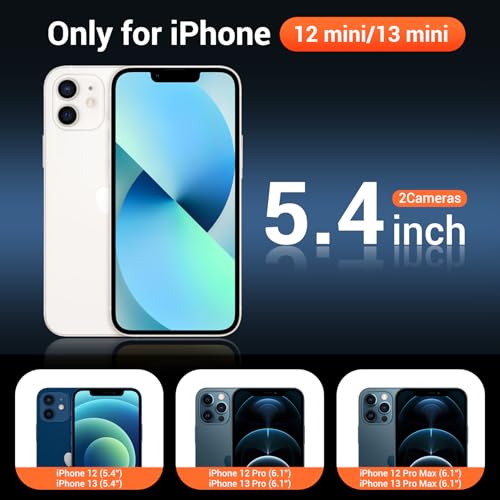 Image of for iPhone 13 /12 MINI Case with Screen Protector Clear | Compatible with Magsafe, Anti-Yellowing, Military-Grade Protection, Shockproof Slim Magnetic Phone Case,5.4 inch