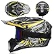 Motocross Helm Kinder, Fullface MTB Motorradhelm Kinder, Downhill Motorradhelm, Moto Cross Helm Herren, Integralhelm Crosshelm Helm Motorrad MTB ATV Enduro Quad Helm(S(52-53CM))