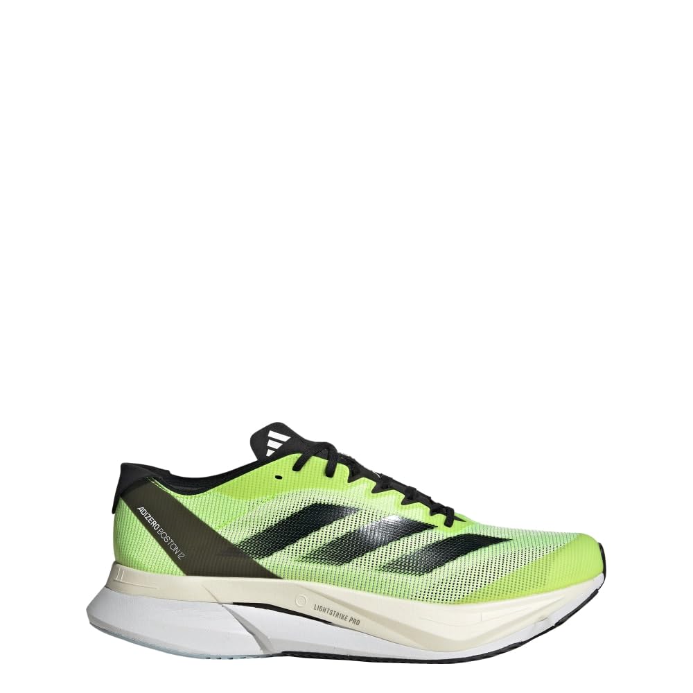 adidas Adizero Boston 12 Footwear White/Core Black/Lucid Lemon 7.5 D (M)