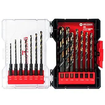 VALYRIANTOOL Impact Drill Bit Set, 21PCS Hex Drill Bit Set, Black Gold Drill Bits Set, HSS Quick Change Impact Driver Drill Bit Set for Copper, Aluminum, Zinc Alloy, Wood, Plastic 1/16