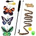 11 PCS Juguetes para Gatos, Set di Juguetes para Gatos Interactivo Ratón, con Varita Retráctil Juguetes realistas de plumas de Hierba gatera con mariposa, Ratóns y Bolas Varias para Gatos