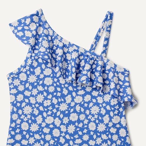 Image of Amazon Essentials Girls and Toddlers' Asymmetric Frill One-Piece Swimsuit